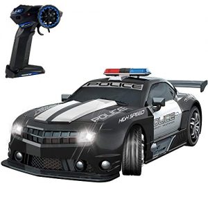 Haktoys 2.4GHz Super Fast 1:12 Scale RC Police Sports Race Car, Amazing Look & LED Lights, Radio Remote Control Hot Pursuit Cop Chase, Justice Enforcement Drift Patrol Vehicle, Great Gift for Kids